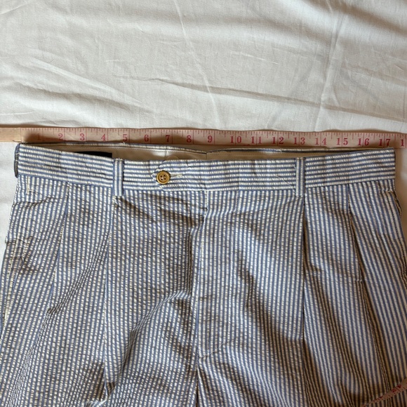 Nautica Seersucker Trousers blue and white stripes 100% cotton 42L - Picture 6 of 8